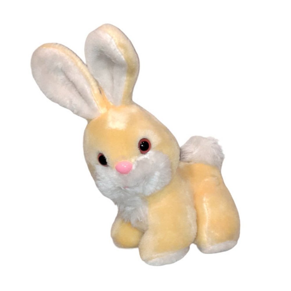 VINTAGE SUPERIOR TOY AND NOVELTY KOREA YELLOW BUNNY PLUSH STUFFED TOY 10"